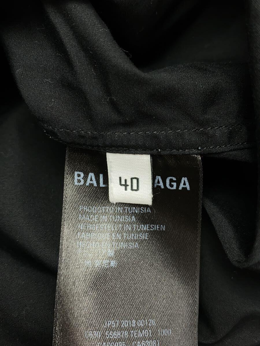 BALENCIAGA◆バックプリントオーバーシャツ/長袖シャツ/40/コットン/BLK_画像4