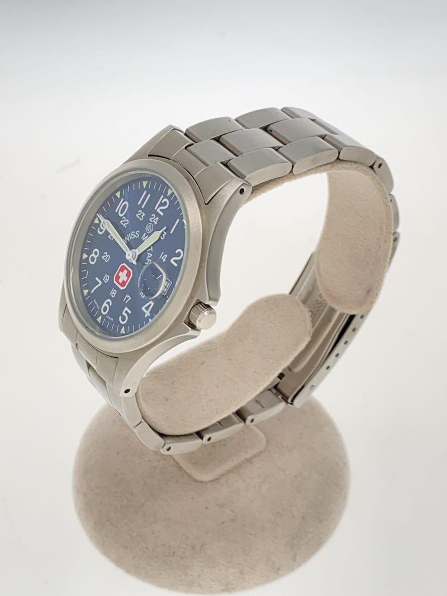 SWISS MILITARY WATCH◆クォーツ腕時計/アナログ/WHT/SLV/ML-40_画像2