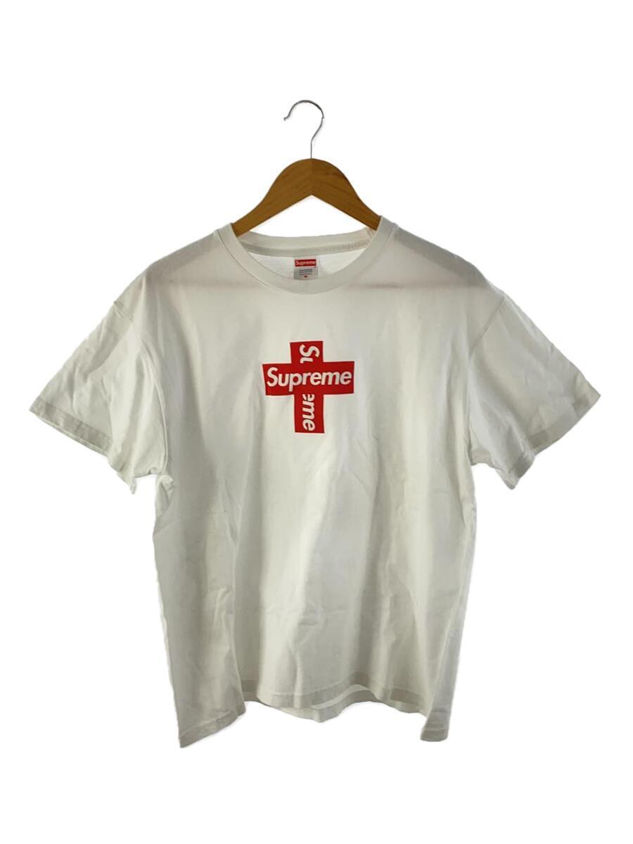 Supreme◆Cross Box Logo Tee/Tシャツ/M/コットン/WHT