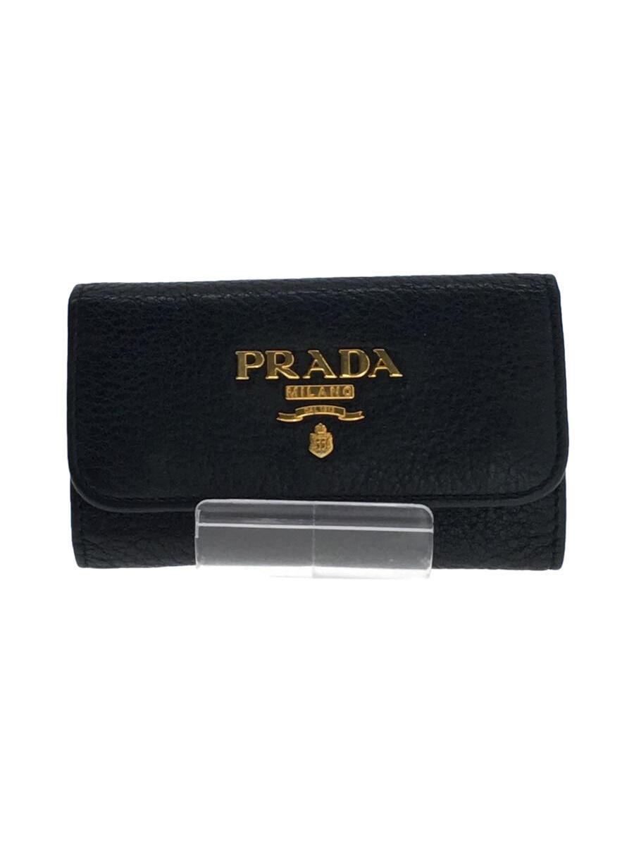 PRADA◆6連キーケース/レザー/BLK/レディース