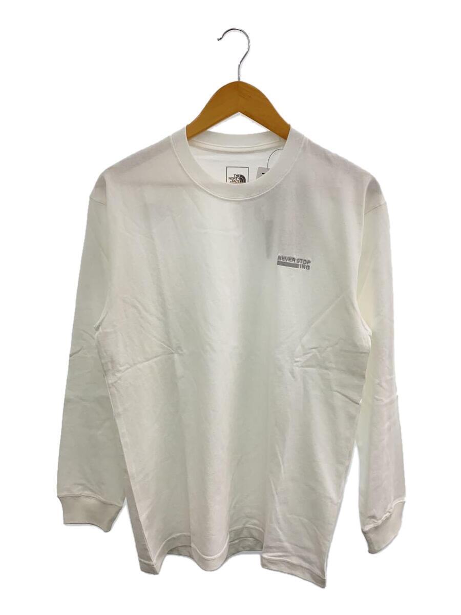THE NORTH FACE◆L/S Never Stop ing Tee/ロンt/長袖Tシャツ/M/コットン/WHT/NT82330