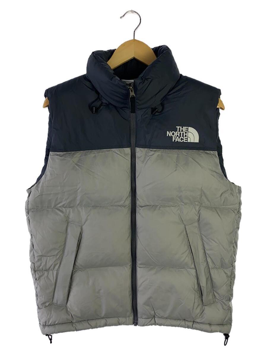 THE NORTH FACE◆NUPTSE VEST_ヌプシベスト/S/ナイロン/GRY/無地