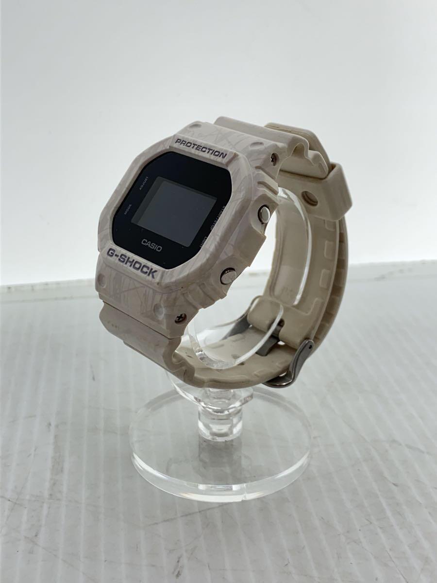 CASIO◆G-SHOCK/クォーツ腕時計/デジタル/ラバー/WHT/WHT/DW-5600SL_画像2