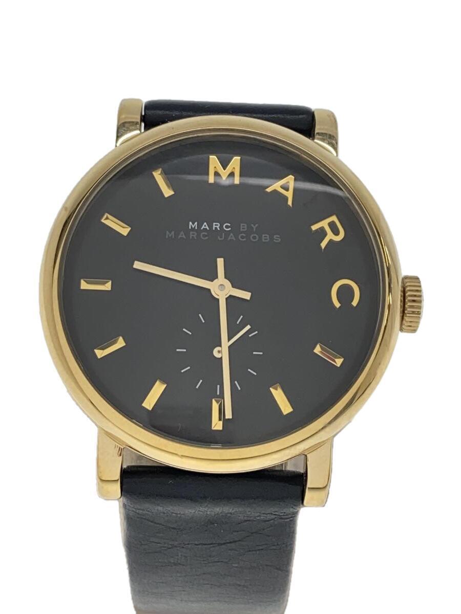 MARC BY MARC JACOBS◆クォーツ腕時計/アナログ/レザー/BLK/BLK/SS/MBM1269