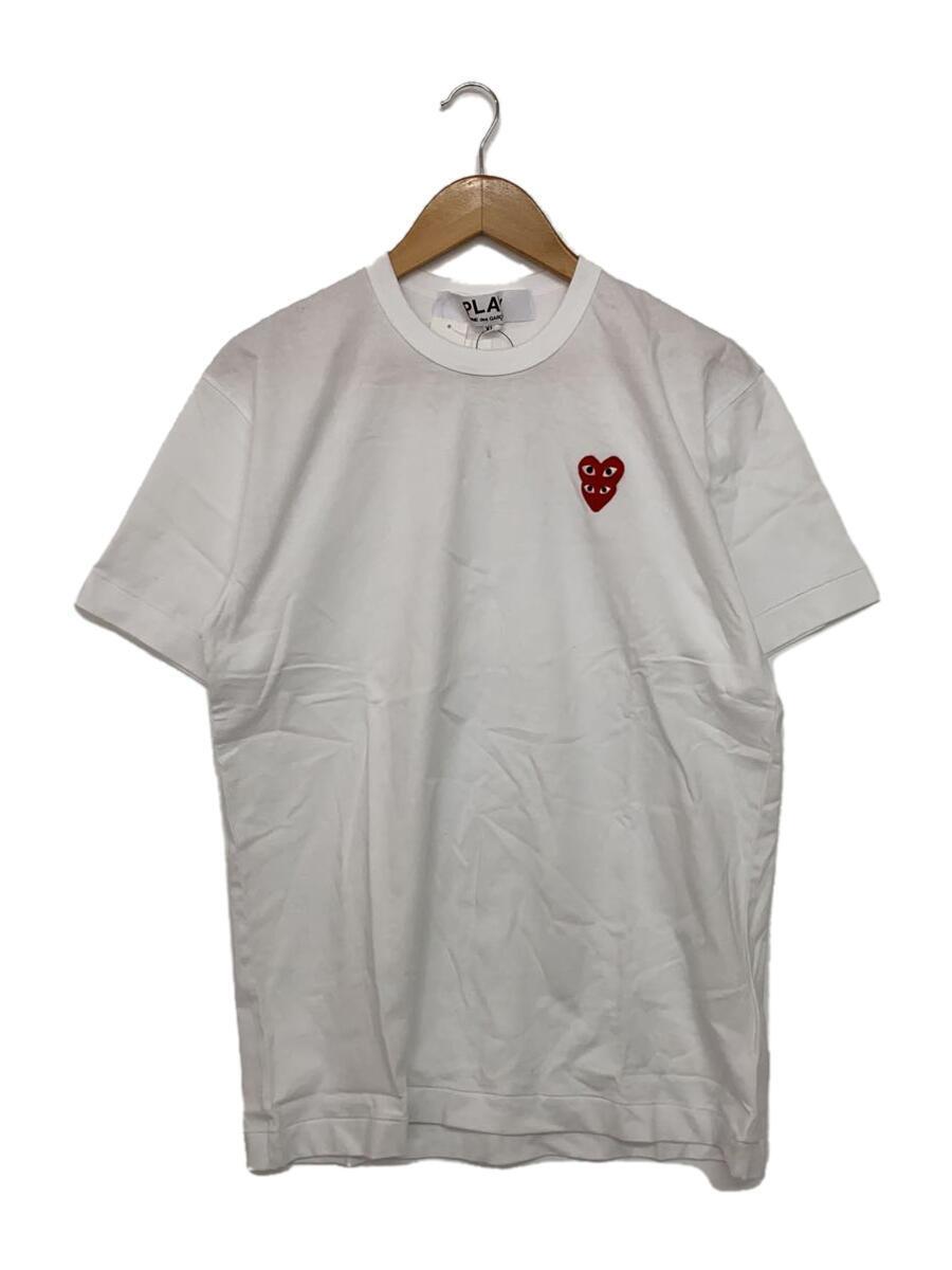 PLAY COMME des GARCONS◆Tシャツ/XL/コットン/WHT/無地/AZ-T288