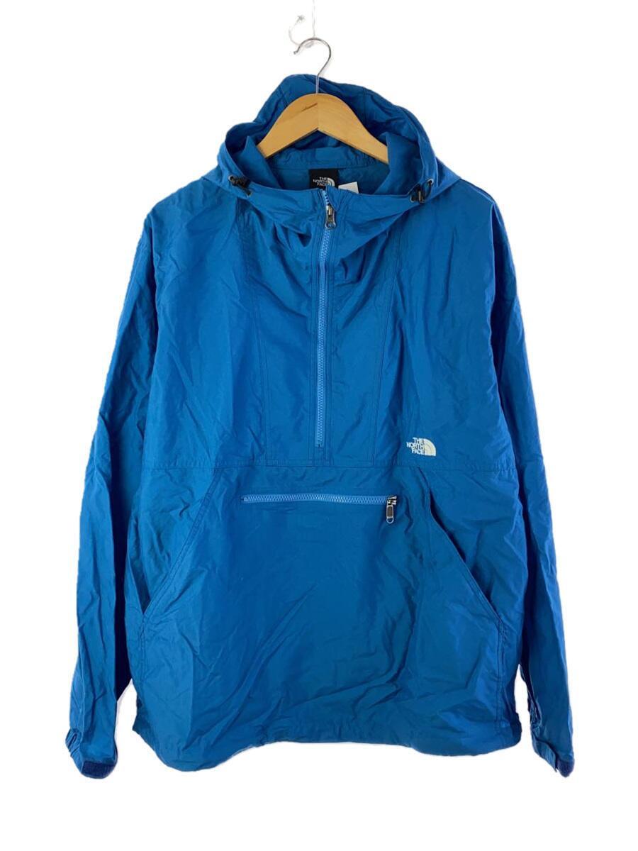 THE NORTH FACE◆COMPACT ANORAK_コンパクトアノラック/-/ナイロン/BLU/無地