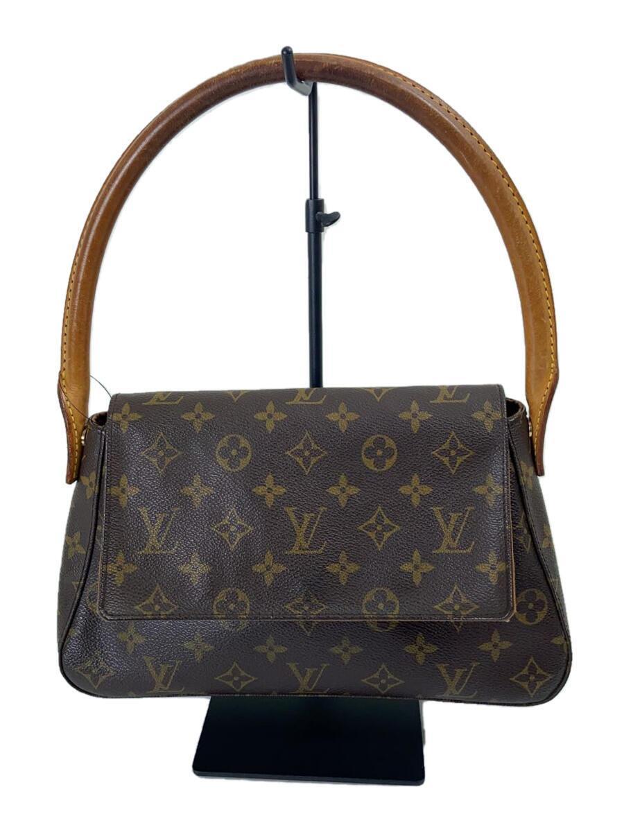 LOUIS VUITTON◆ミニ・ルーピング_モノグラム_BRW/PVC/BRW/M51147/ハンドバッグ/鞄/ロゴ/革