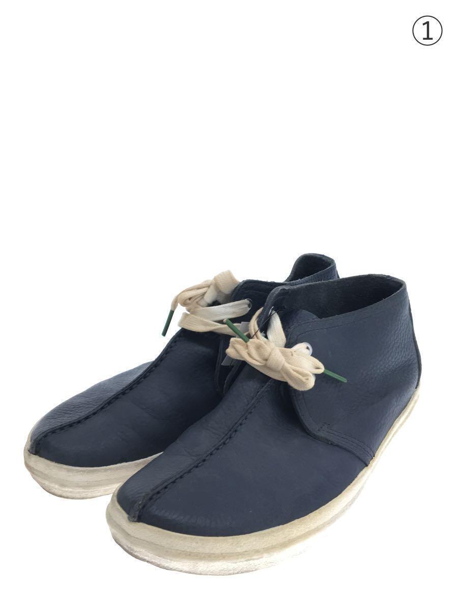 Clarks◆チャッカブーツ/UK7.5/NVY/レザー_画像2