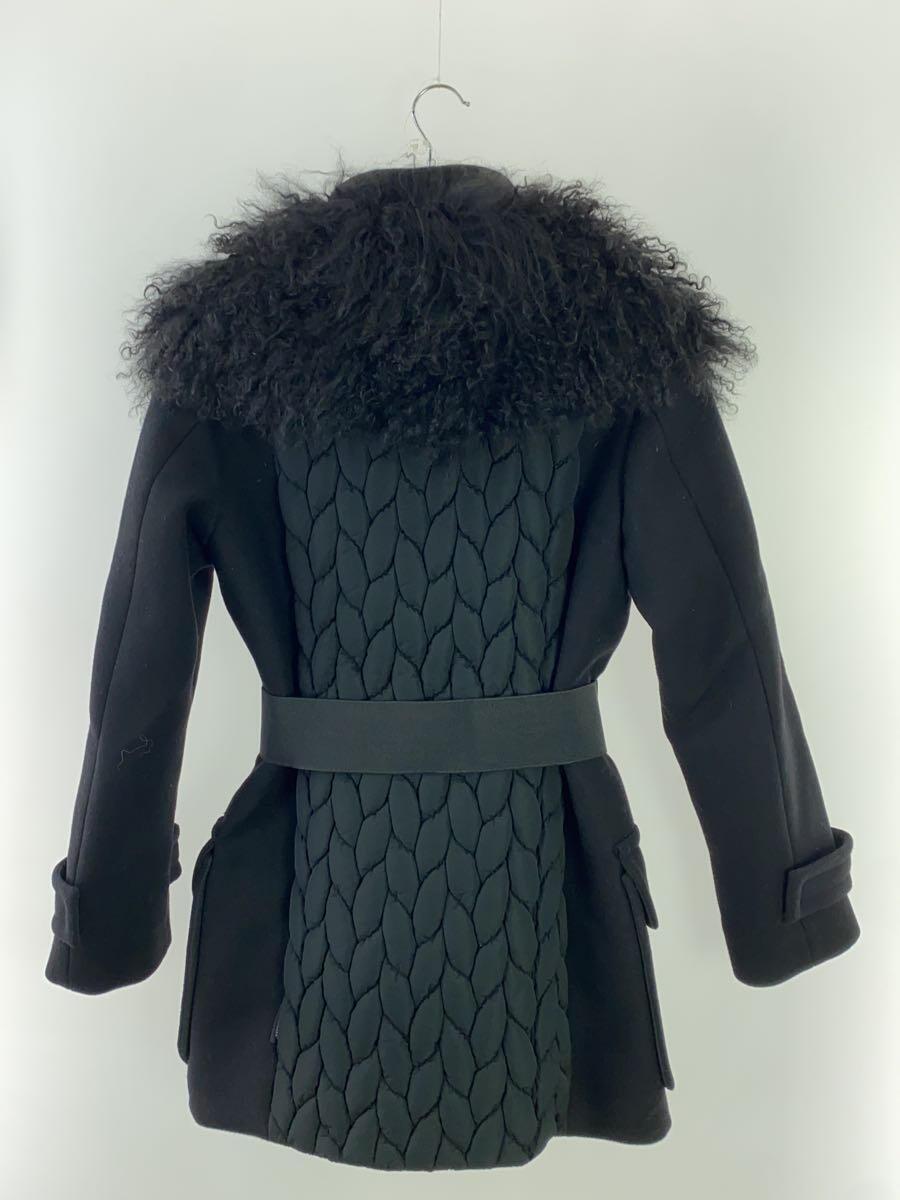 MONCLER* quilting × wool / switch / belt down jacket /0/ polyester /BLK/420934935220