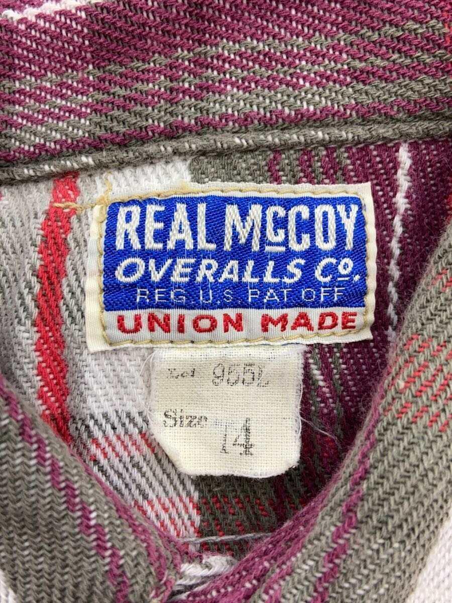 REAL McCoyS◆長袖シャツ/-/コットン/RED/チェック/955L_画像3