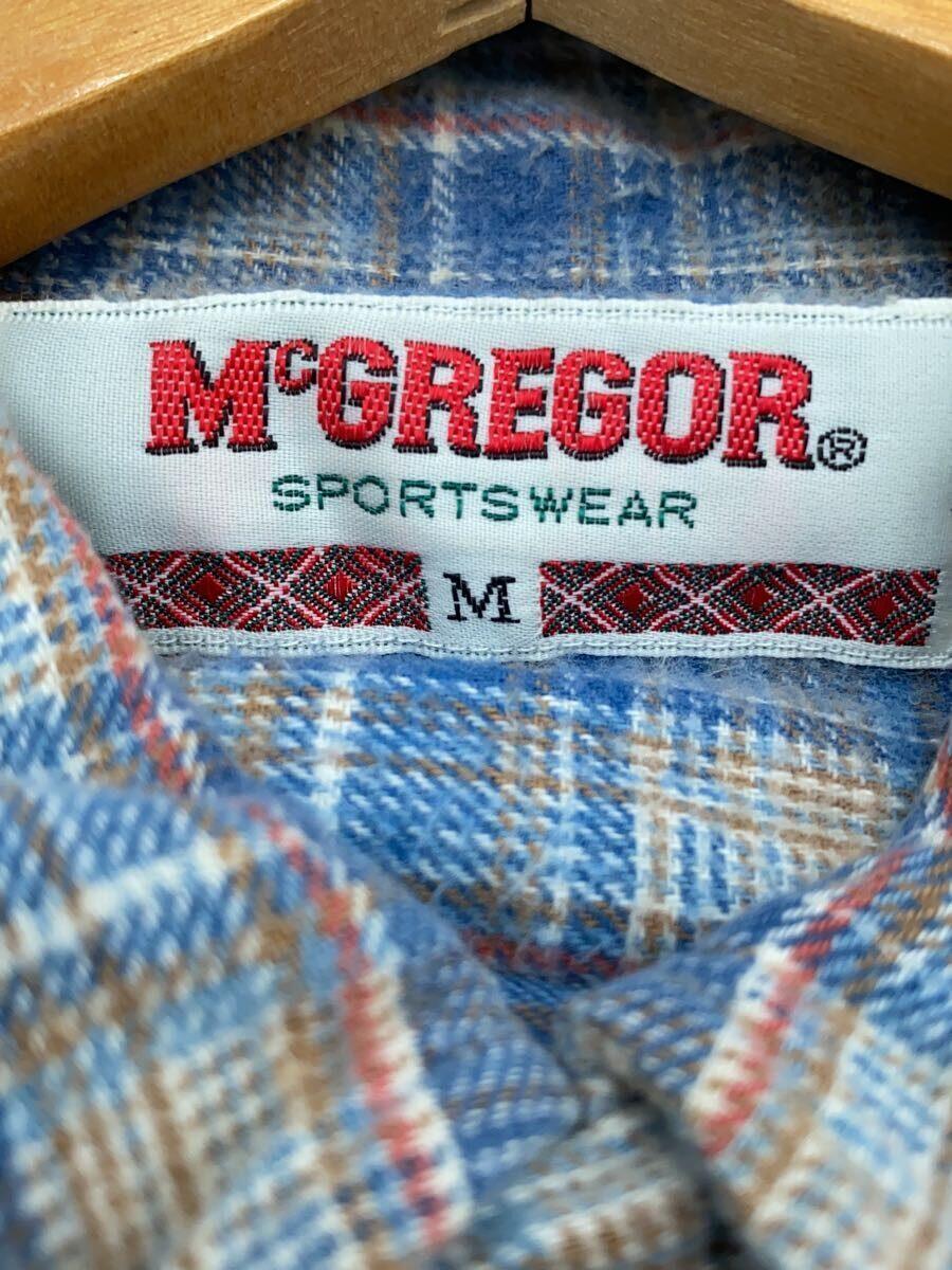 McGREGOR◆長袖シャツ/M/コットン/BLU/チェック/mm17-4808/ボタンダウン_画像4