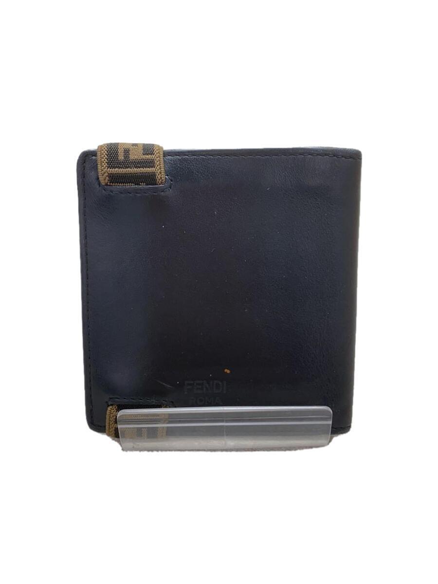 FENDI◆BI-FOLD WALLET/2つ折り財布/レザー/BLK/メンズ/SFD0139_画像1