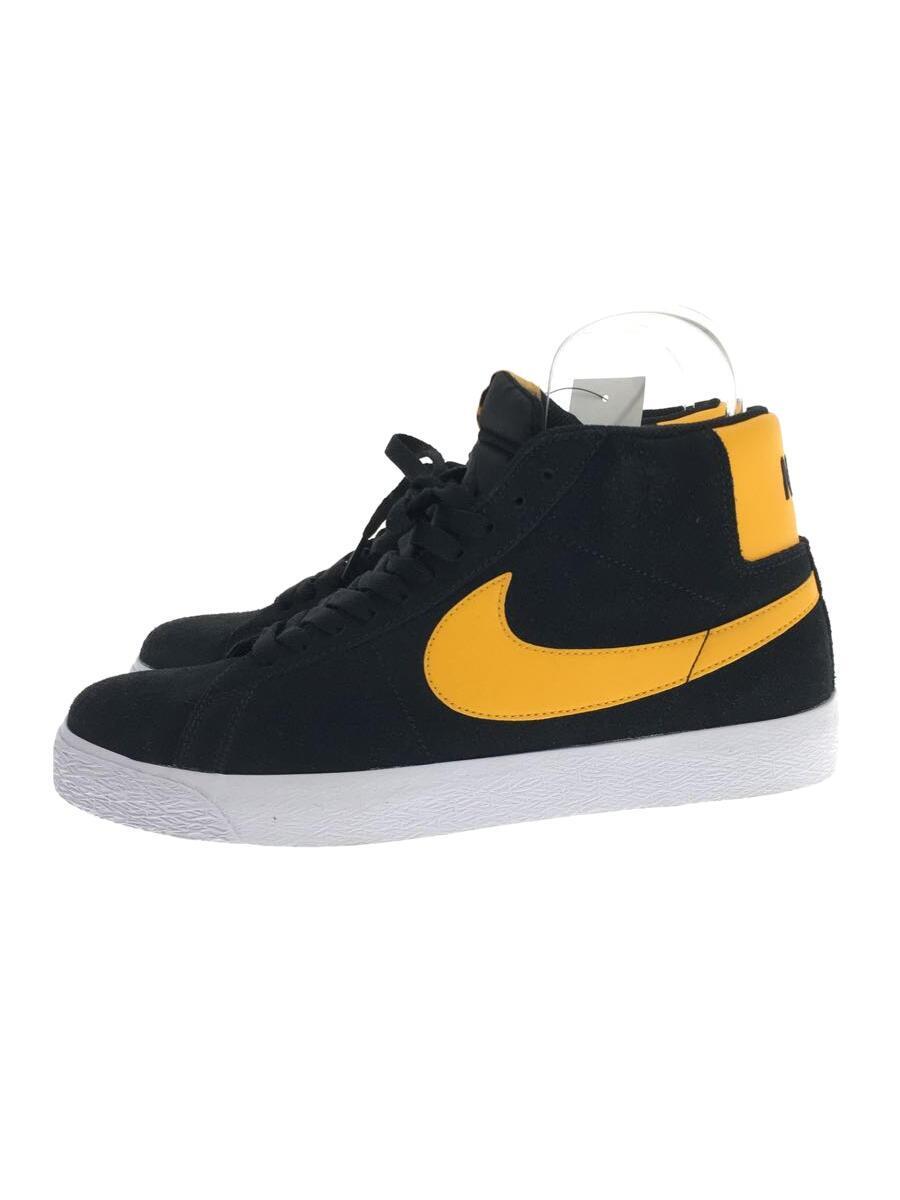 NIKE◆BLAZER ZOOM MID_ブレザー ズーム ミッド/US9.5/BLK/スウェード