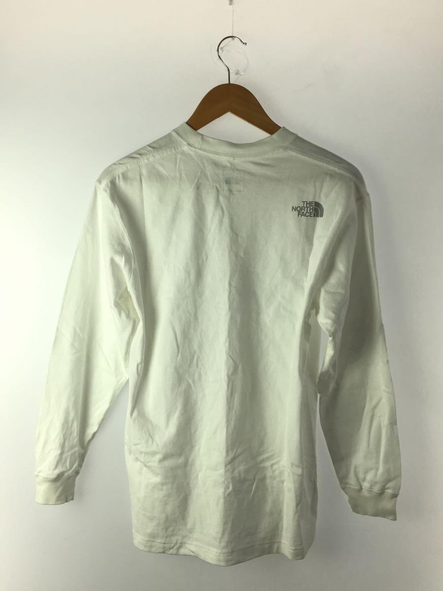 THE NORTH FACE◆ロングスリーブフラワーロゴティー/長袖Tシャツ/S/コットン/WHT/NT82332_画像2