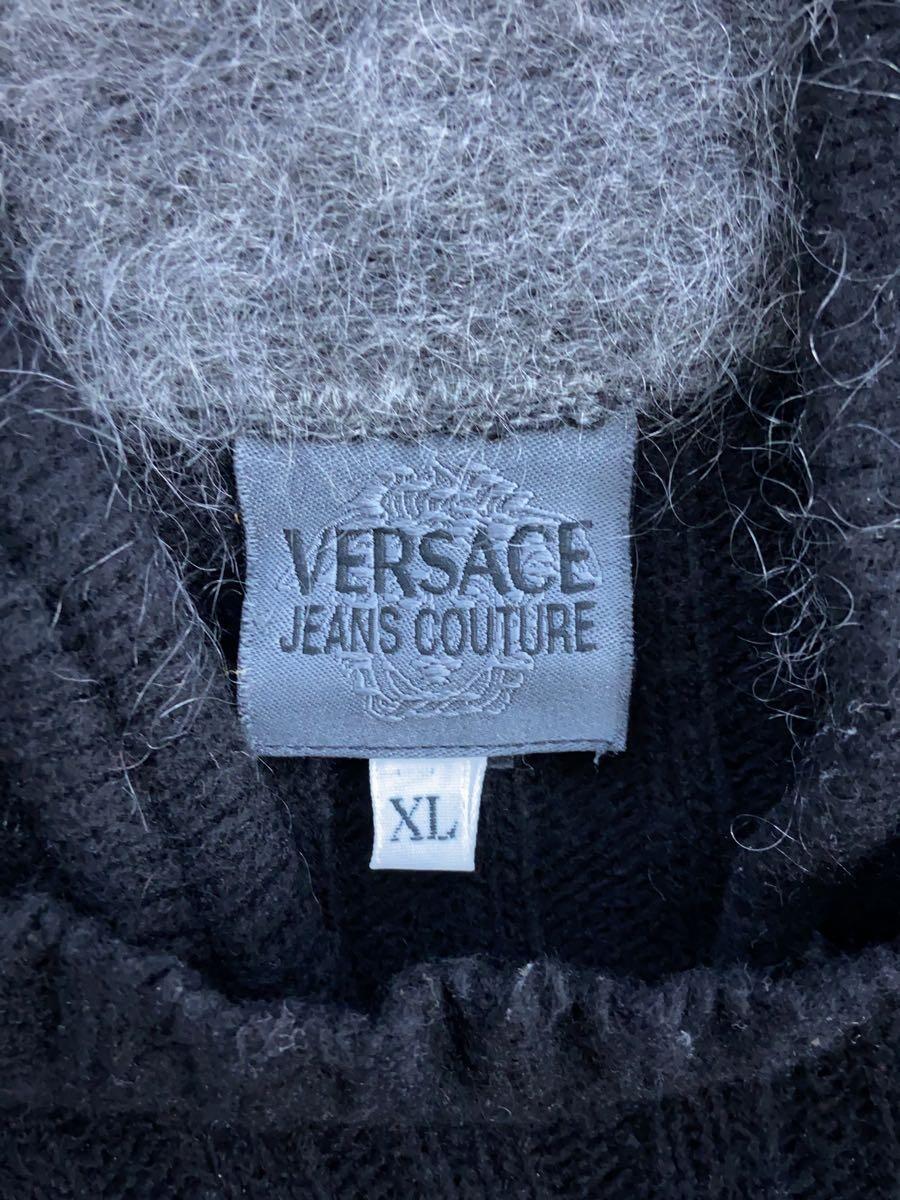 VERSACE JEANS COUTURE◆ニットパーカー/フーディー/セーター(厚手)/XL/-/BLK_画像3