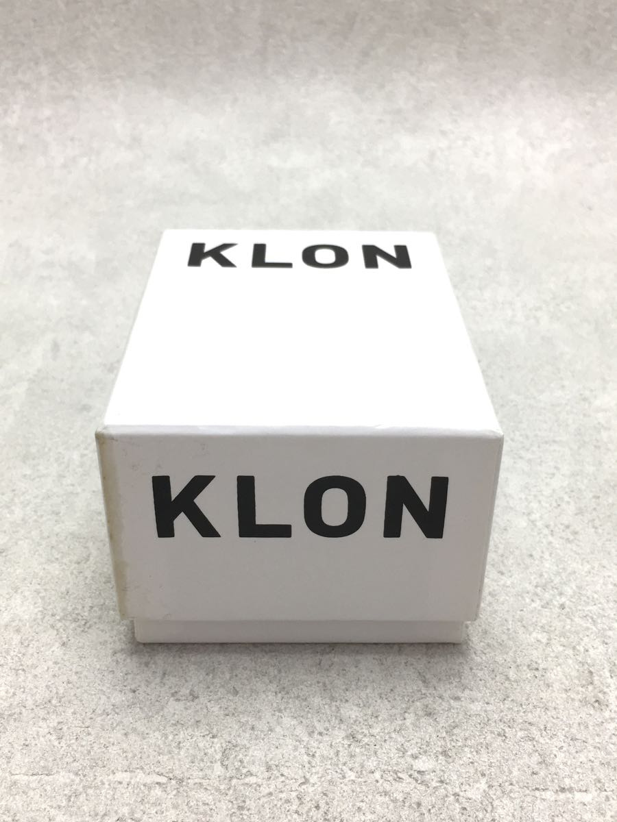 KLON◆クォーツ腕時計/アナログ/レザー/WHT/BLK/使用感有_画像6