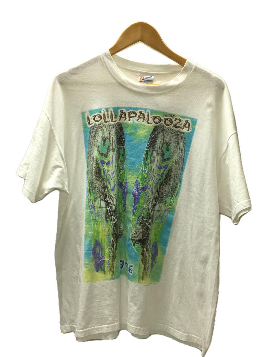 Hanes◆90s/lollapalooza/vintage/1996Tシャツ/XL/コットン/WHT
