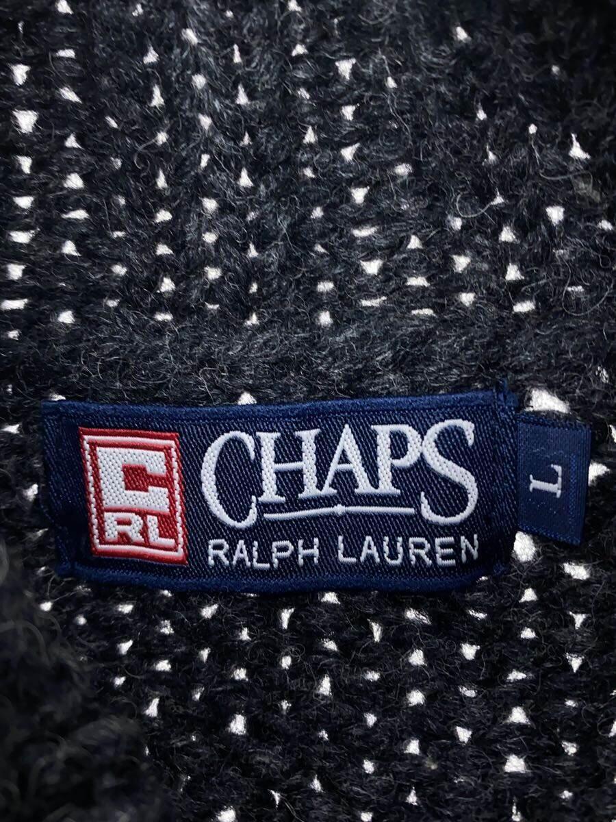 CHAPS RALPH LAUREN◆セーター(厚手)/L/ウール/BLK_画像3
