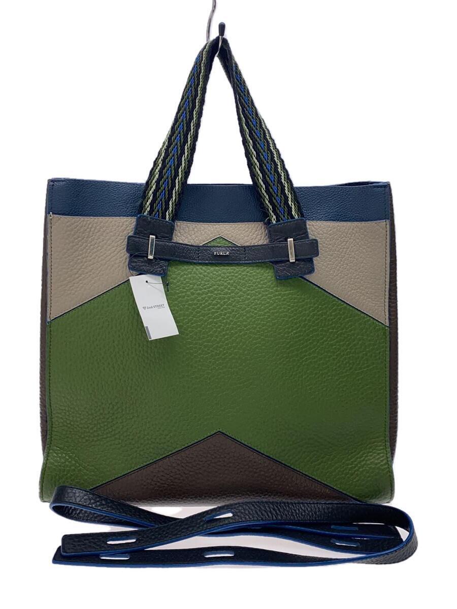 FURLA◆FURLA MAN/GIOVE/スレ・使用感・破れ有/トートバッグ/レザー/BRW