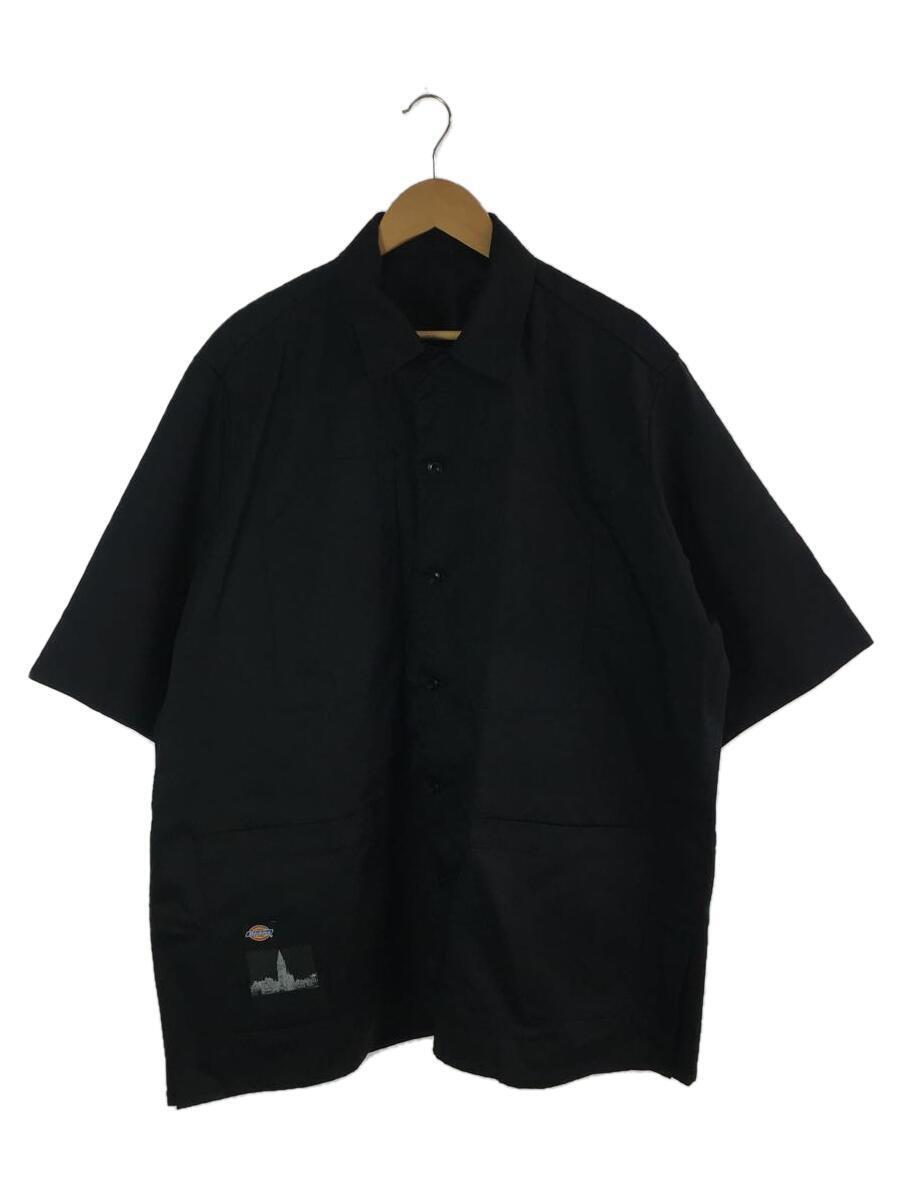 TARO HORIUCHI◆th products/Oversized Shirt/半袖シャツ/44/コットン/BLK/2101-DSH51