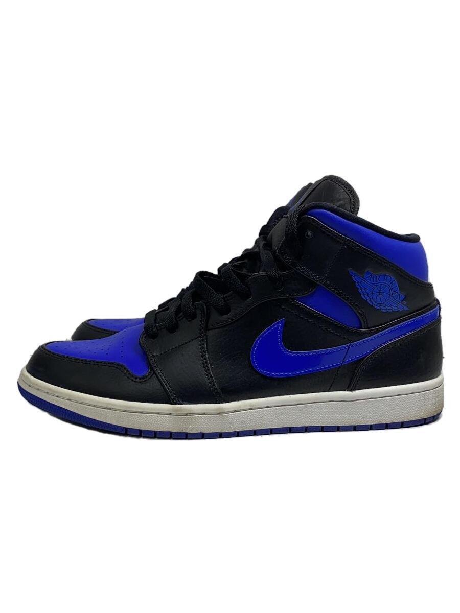 NIKE◆AIR JORDAN 1 MID/エアジョーダン 1 ミッド/ブラック/554724-068/29cm/BLK/