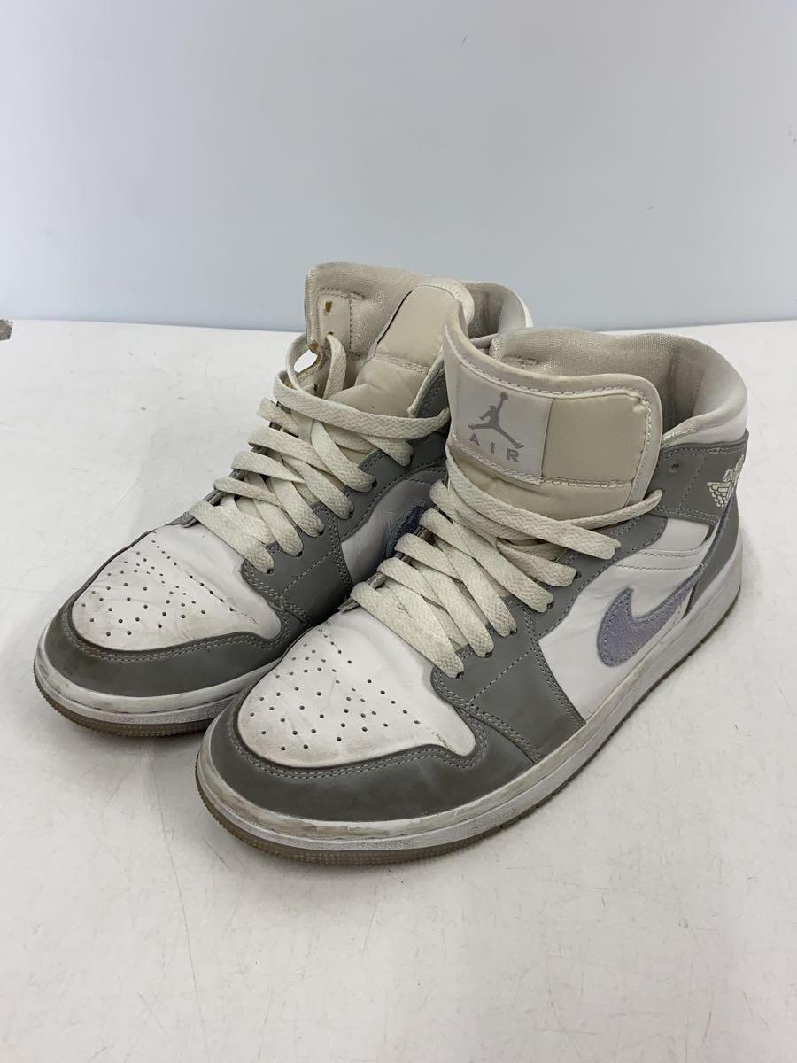 NIKE◆箱有/AIR JORDAN 1 MID_エア ジョーダン 1 ミッド/24.5cm/GRY/レザー_画像2