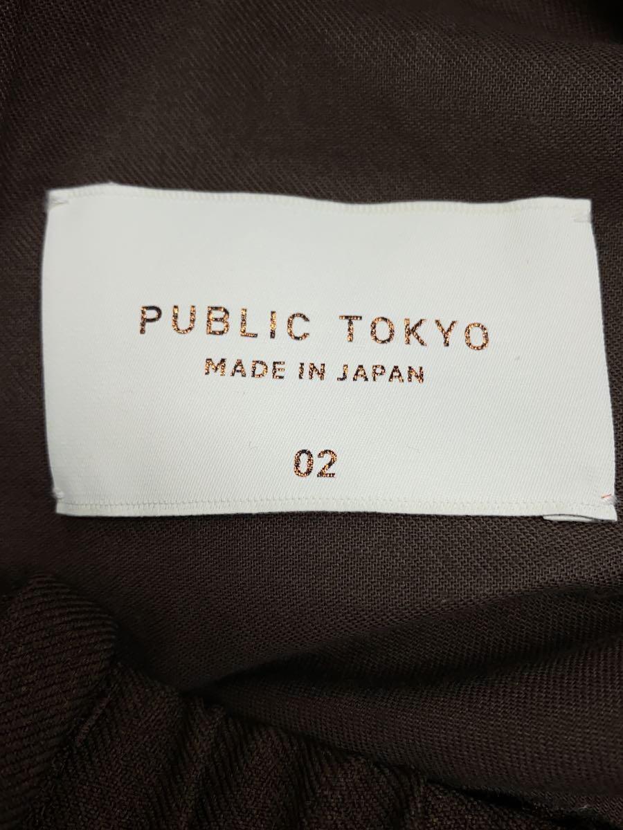 PUBLIC TOKYO◆ストレートパンツ/2/ポリエステル/KHK/無地_画像4
