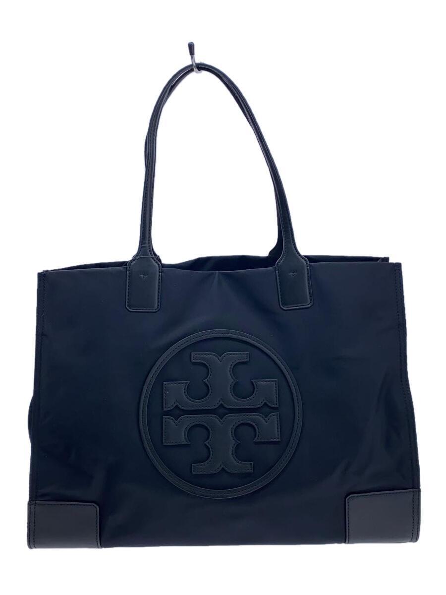 TORY BURCH◆トートバッグ/ナイロン/BLK/無地