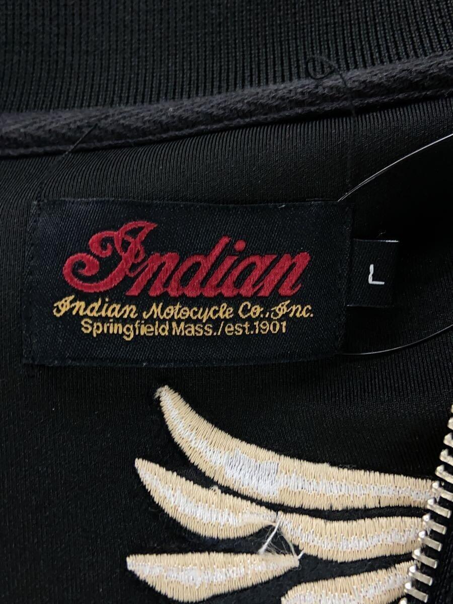 Indian Motorcycle◆ジャケット/L/ポリエステル/BLK/無地/MA-1/ブラック/ジップアップブルゾン/刺繍_画像3