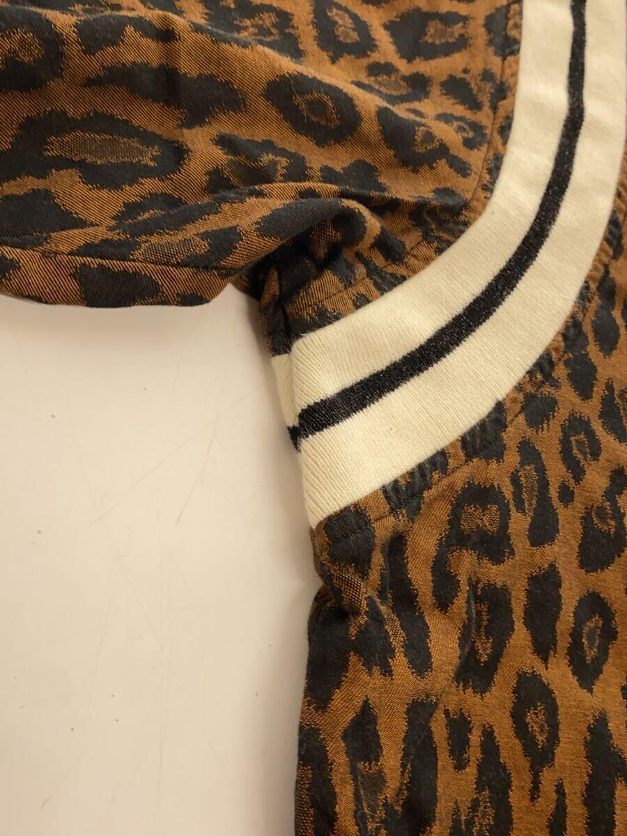 JUST DON◆Leopard Print Bowling Shirt/半袖シャツ/L/コットン/BRW/レオパード_画像7