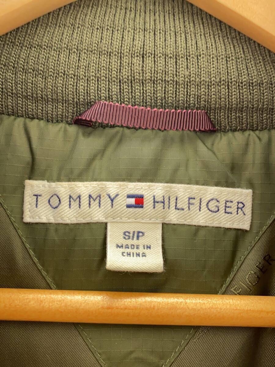 TOMMY HILFIGER◆ダウンベスト/S/ポリエステル/KHK/無地_画像3