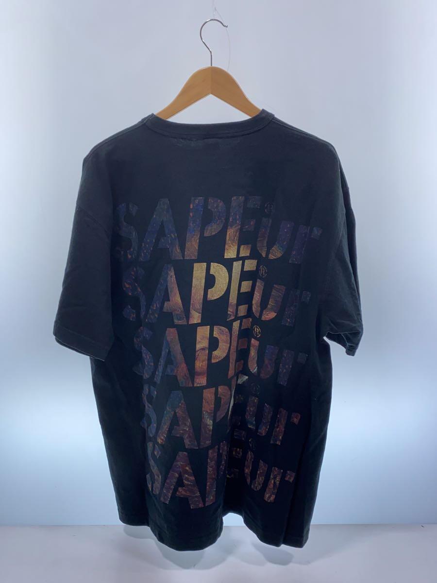 A Elegantes SAPEur◆Tシャツ/XL/コットン/BLK/ブラック/半袖_画像2