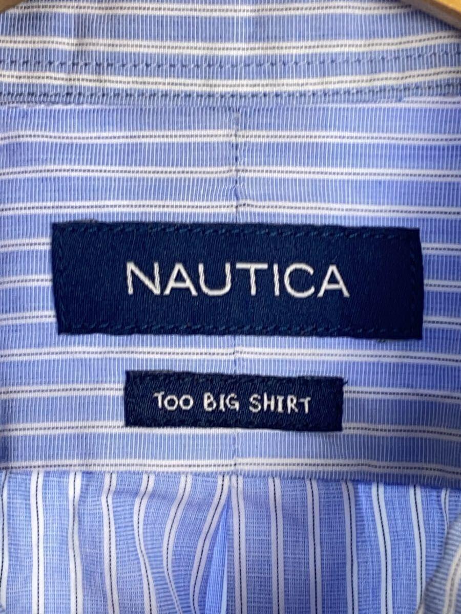 NAUTICA◆長袖シャツ/XL/コットン/BLU/204-1025●_画像3