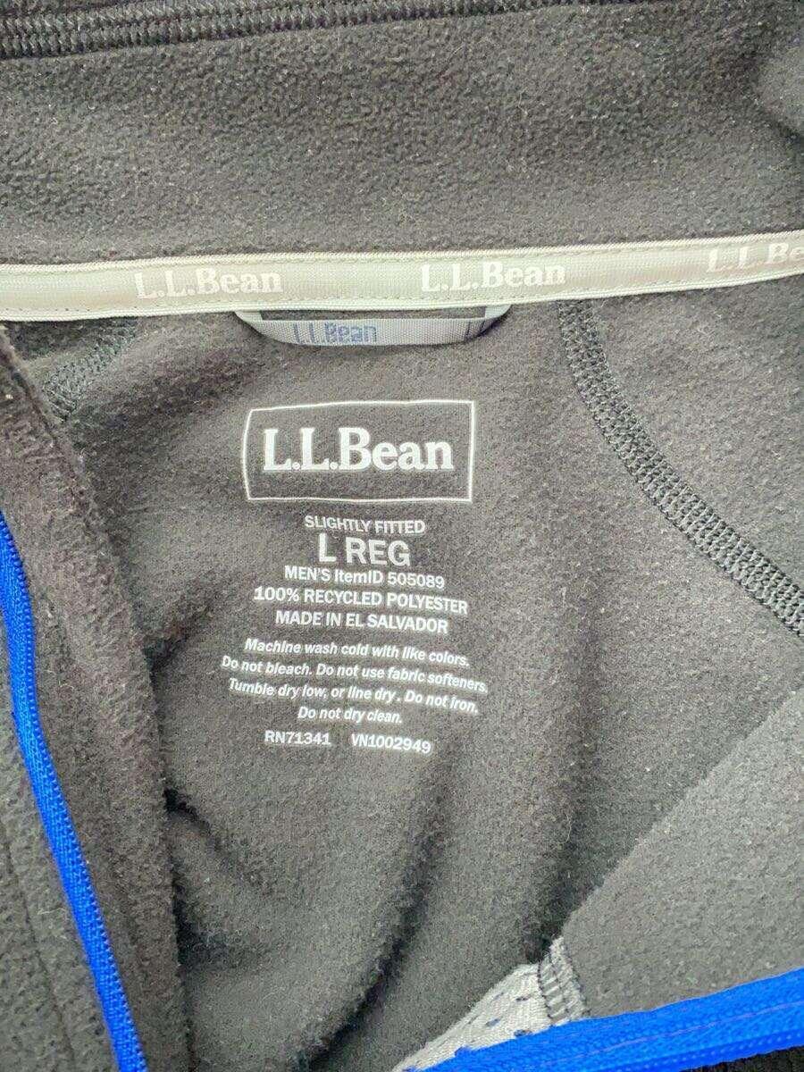 L.L.Bean◆フリースジャケット/L/ポリエステル/BLK/無地/505089_画像3