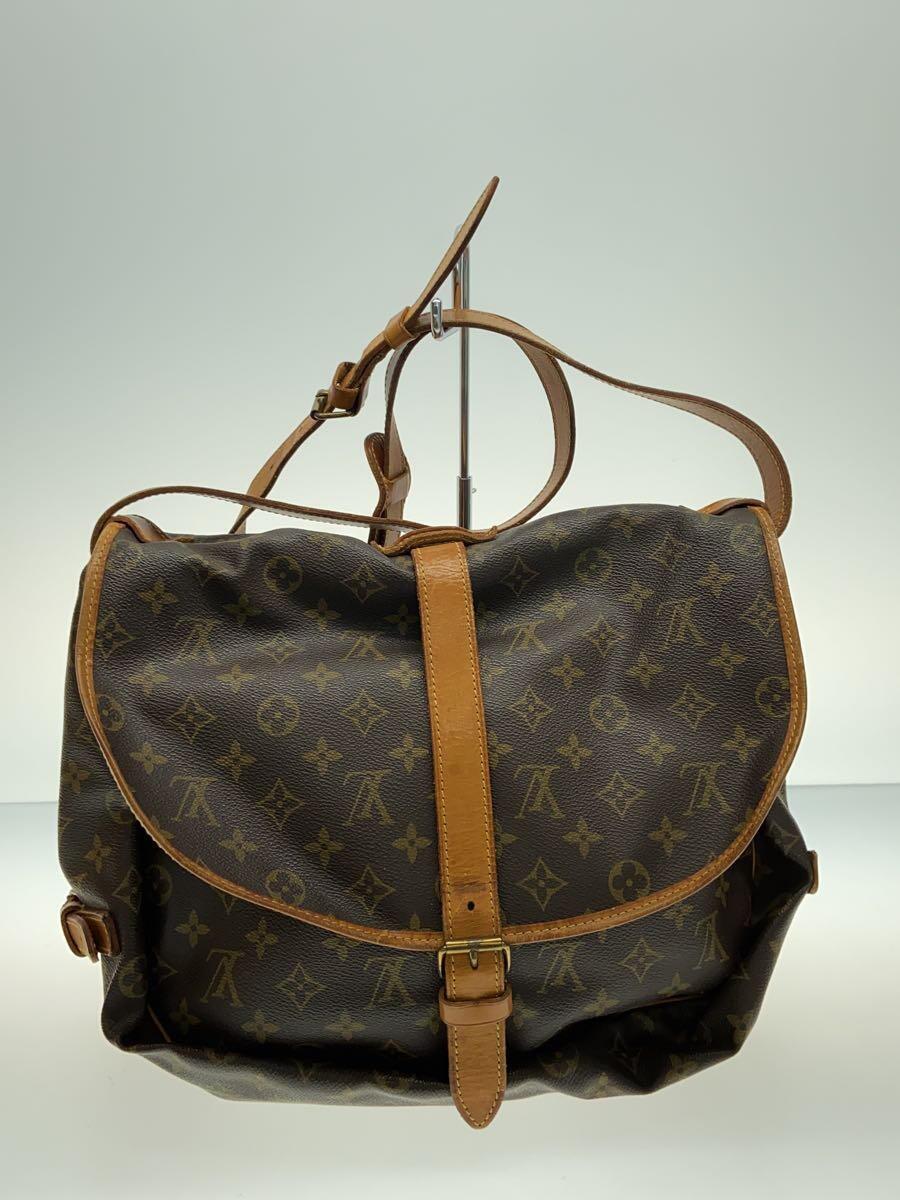 LOUIS VUITTON◆1)ソミュール35_モノグラム・キャンバス_BRW/PVC/BRW/モノグラム_画像3