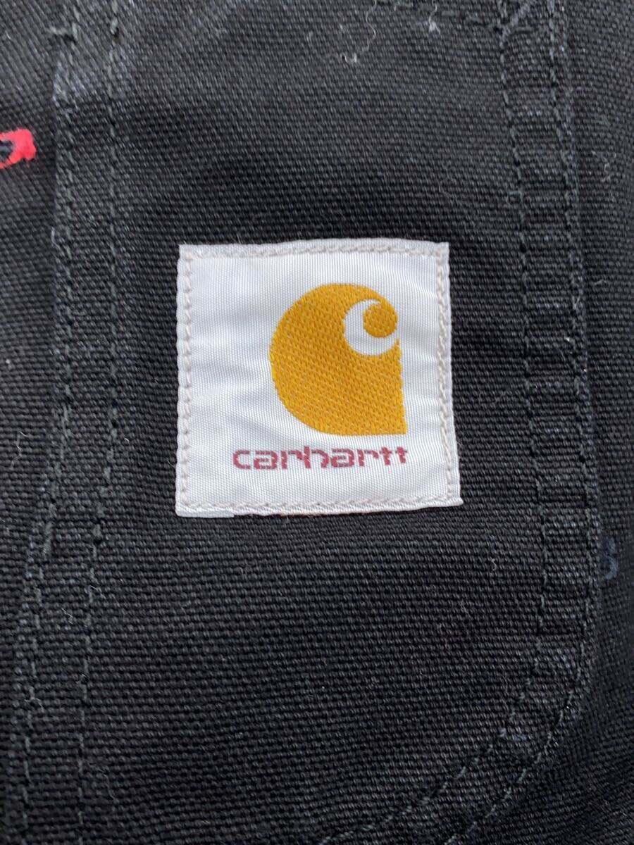 Carhartt◆オーバーオール/32/コットン/ブラック/無地/BIB OVERALL_画像3