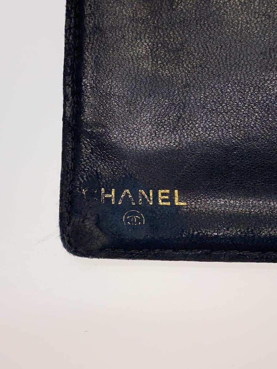 CHANEL◆長財布/レザー/BLK/レディース_画像3