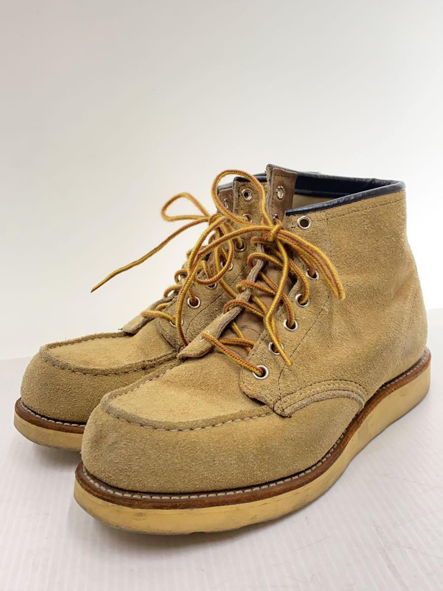 RED WING◆刺繍羽根タグ/レースアップブーツ/US7/BEG/スウェード/8173_画像2