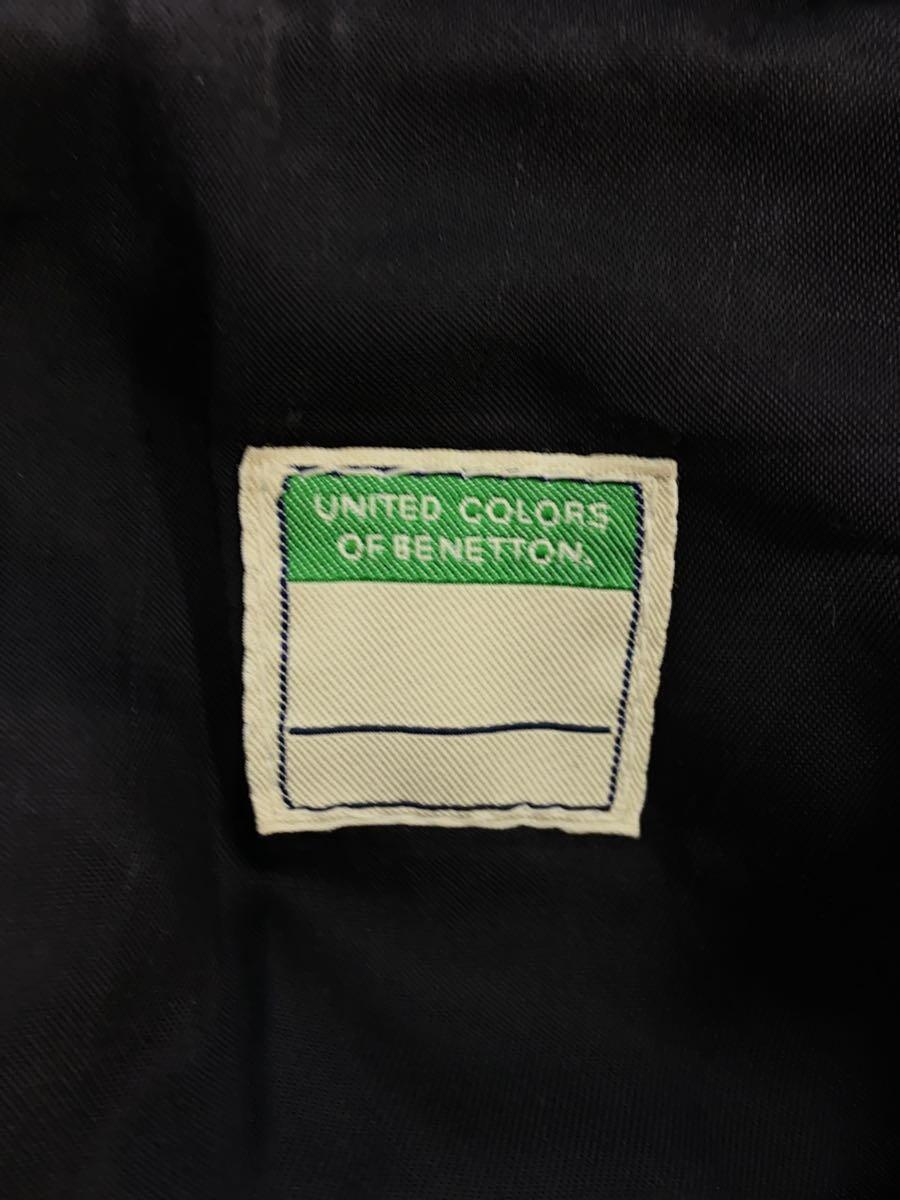 UNITED COLORS OF BENETTON◆レザージャケット・ブルゾン/S/牛革/BLK/無地_画像3