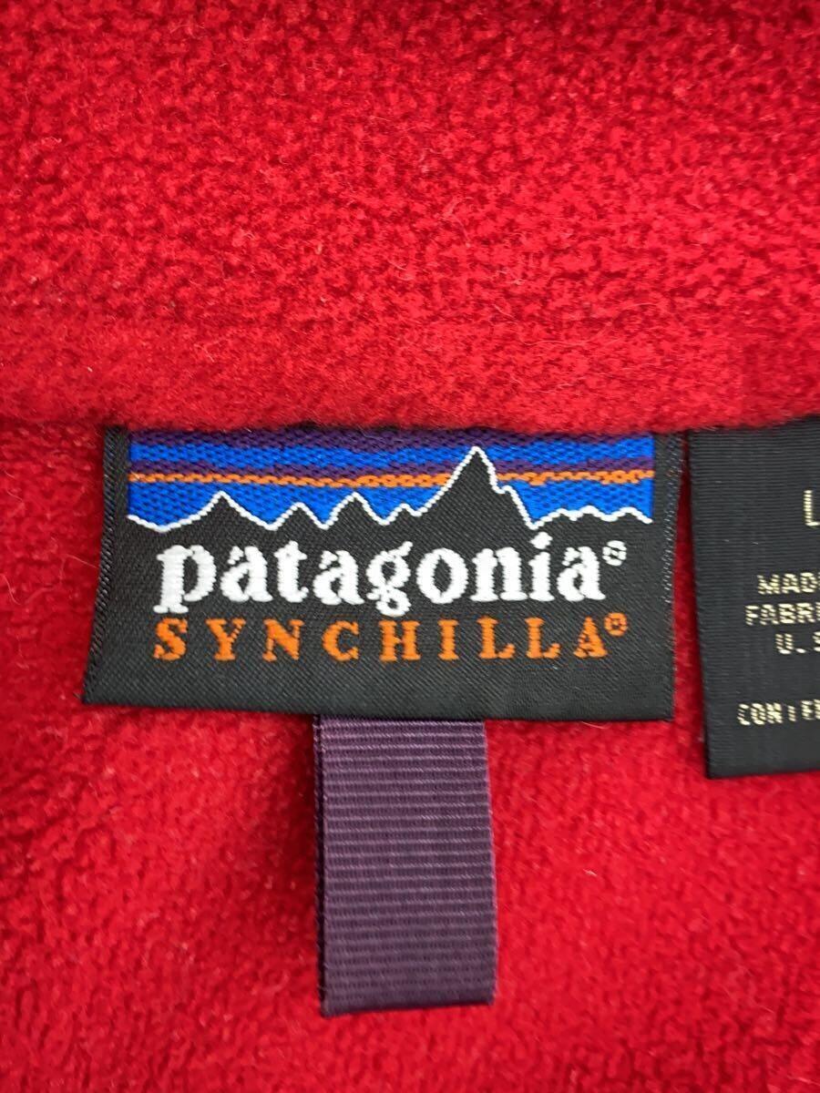 patagonia◆フリースジャケット/L/ポリエステル/RED/無地/25410_画像3