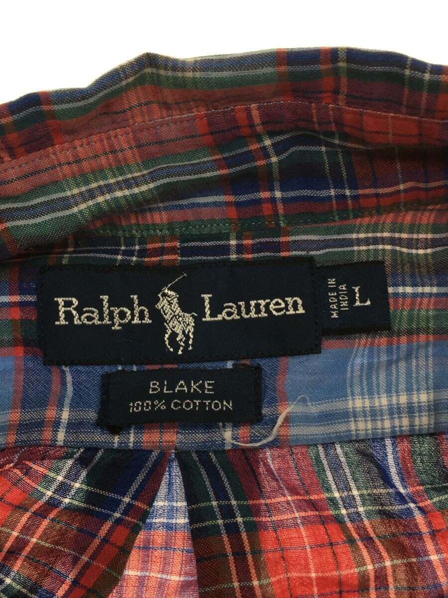 RALPH LAUREN◆90s/BLAKE/インドマドラス/半袖シャツ/L/コットン/チェック_画像3