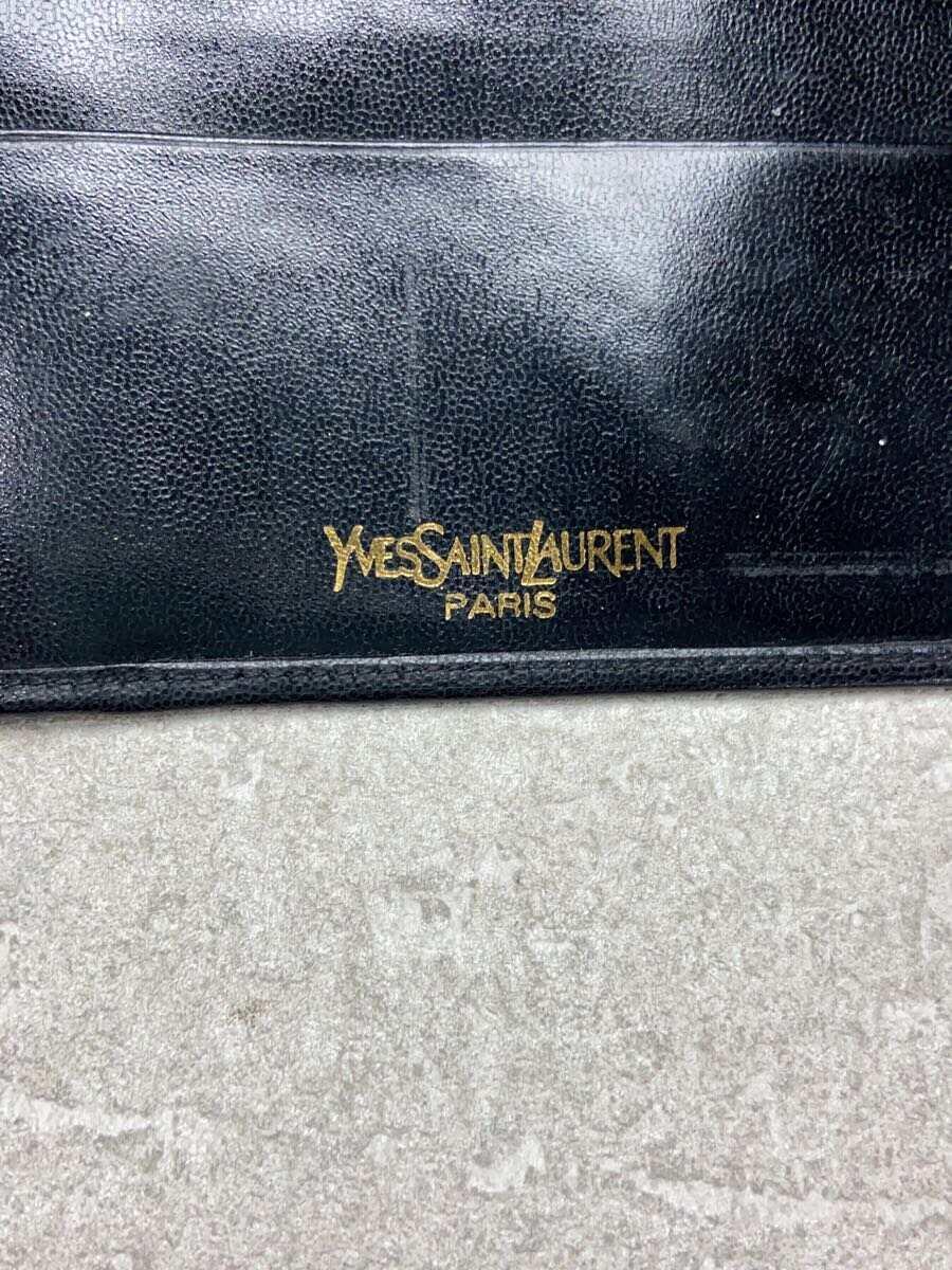 YVES SAINT LAURENT◆長財布/レザー/BLK/無地/レディース_画像3