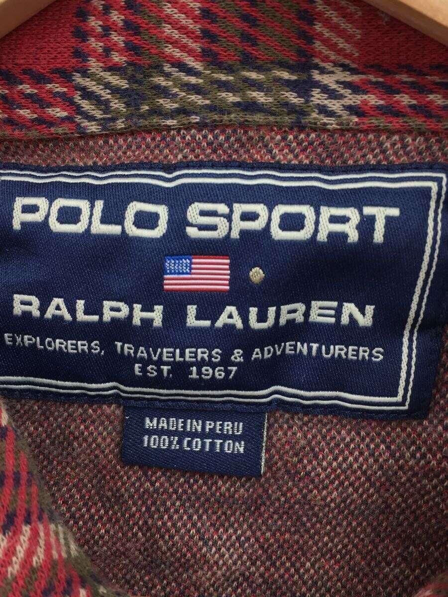 POLO SPORT◆長袖シャツ/XL/コットン/RED/チェック_画像3