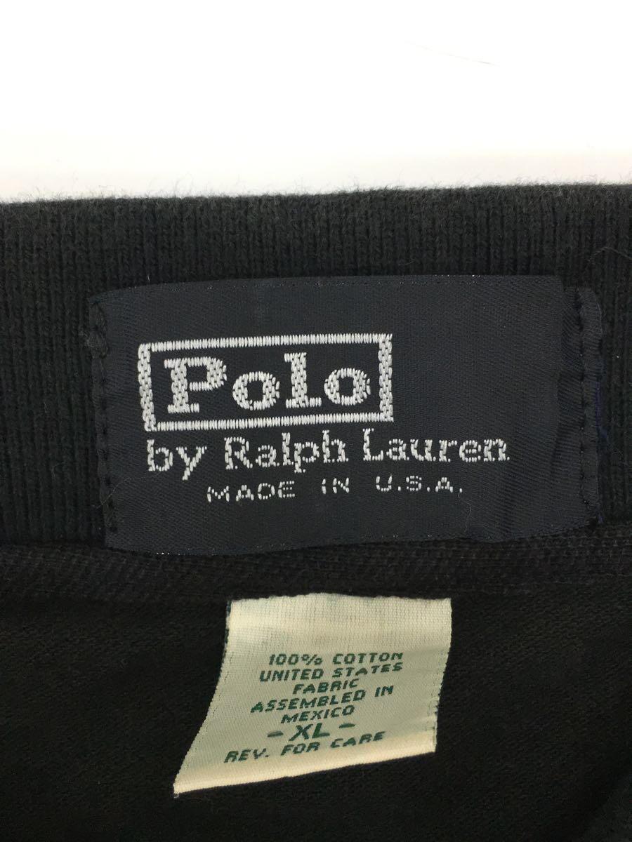 POLO RALPH LAUREN◆ポロシャツ/XL/コットン/BLK_画像3