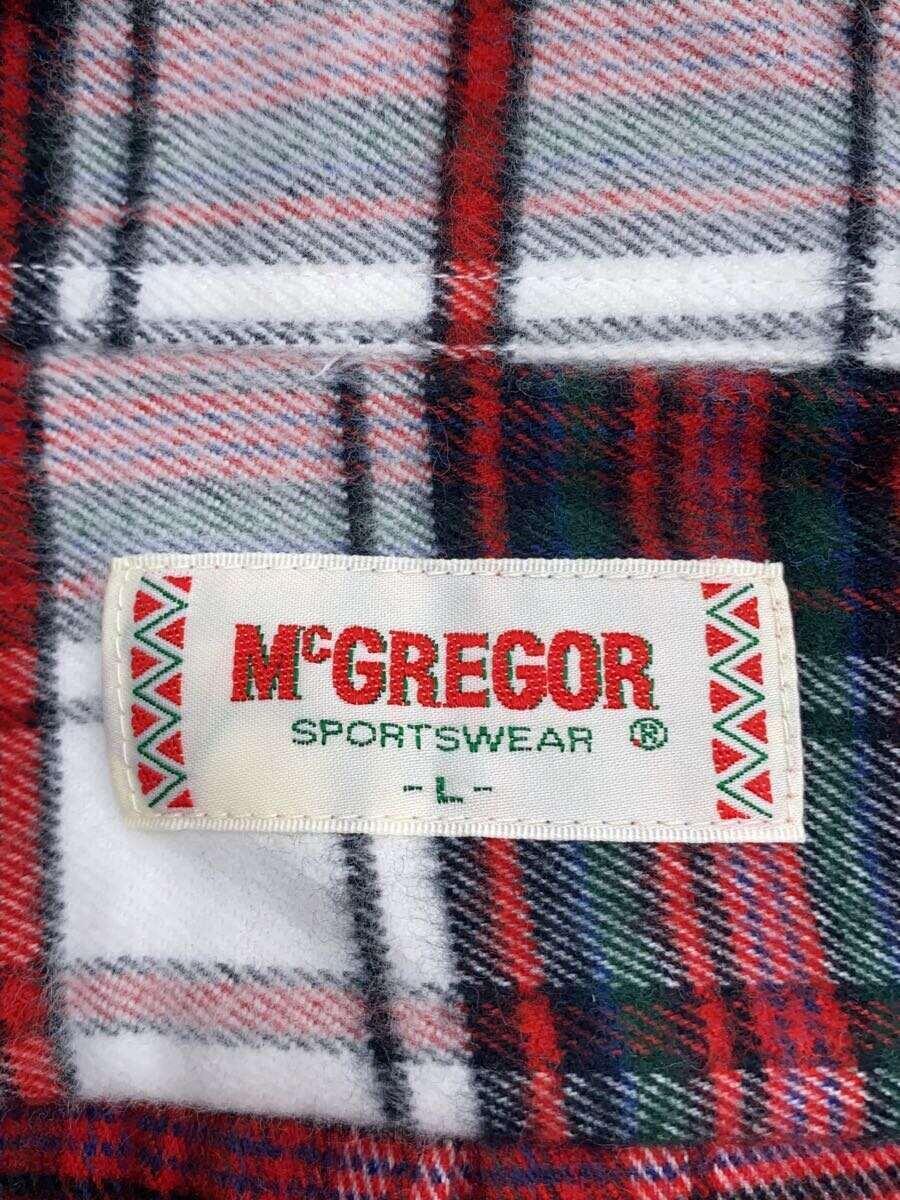 McGREGOR◆ネルシャツ/L/コットン/WHT/チェック_画像3