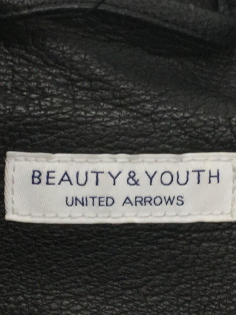 BEAUTY&YOUTH UNITED ARROWS◆シングルライダースジャケット/XL/羊革/BLK/1225-199-9144