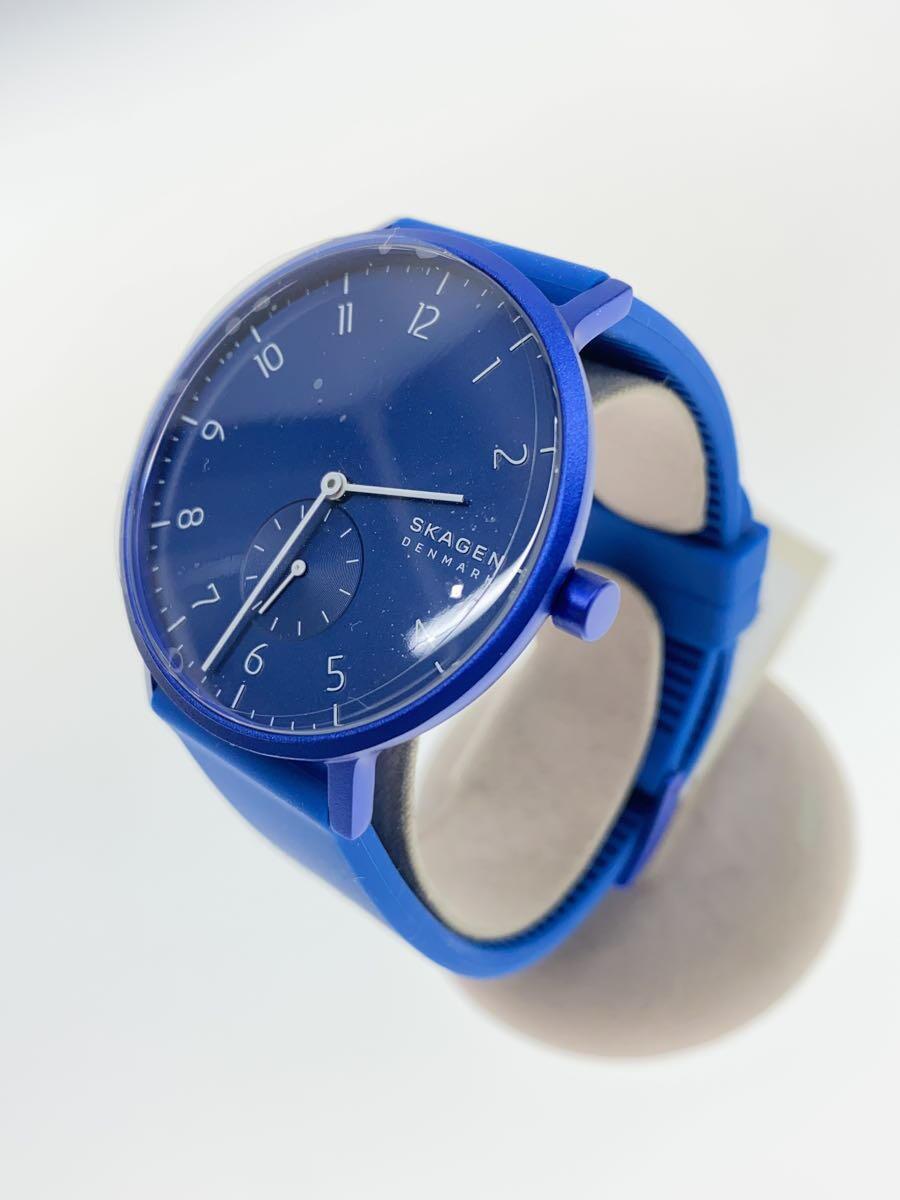 SKAGEN◆クォーツ腕時計/AAREN KULOR/アナログ/ラバー/BLU/BLU/SKW6508_画像2