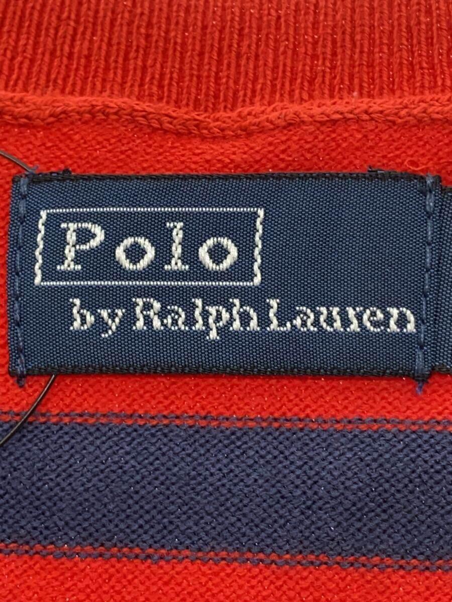 POLO RALPH LAUREN◆セーター(薄手)/S/コットン/RED/ボーダー_画像3