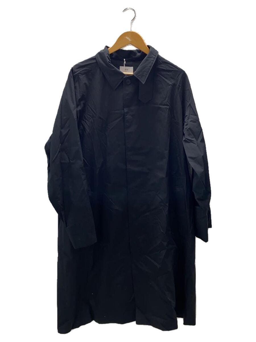 ATON◆コート/6/コットン/BLK/無地/BALMACAAN COAT/袖・前身頃汚れ有