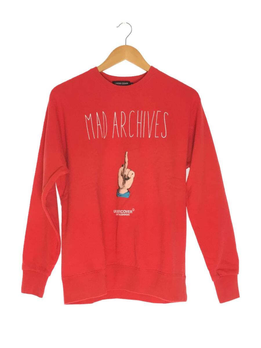 UNDERCOVER◆MAD ARCHIVES CREW NECK SWEAT/L/コットン/RED/プリント